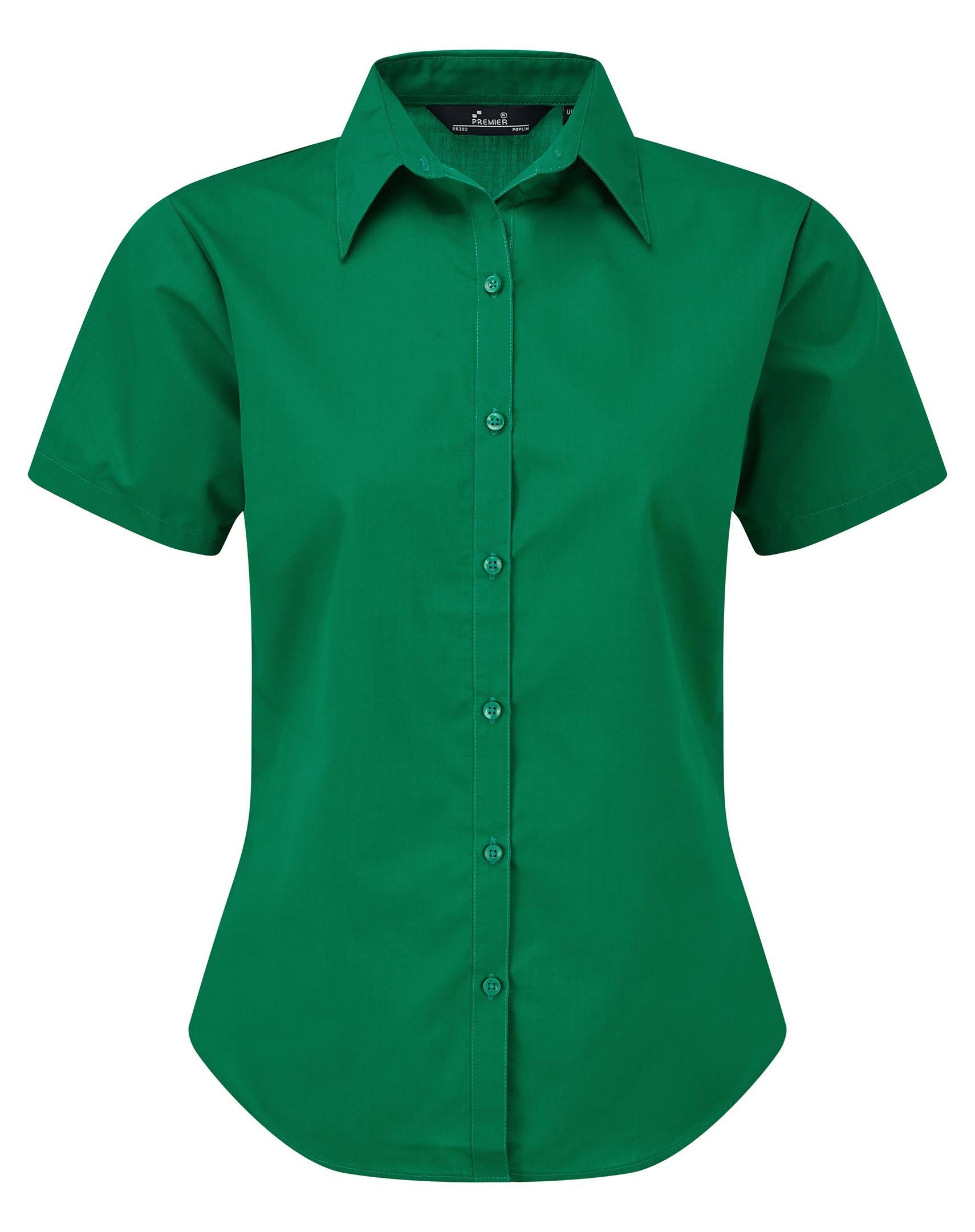 Ladies Poplin Short Sleeve Blouse | EMERALD